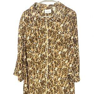 Avenue Leopard Print Blouse in Brown and Cream